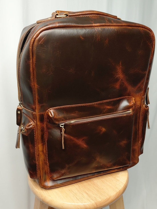 Society Culture Other - Vintage-Style Brown Leather Backpack for Men